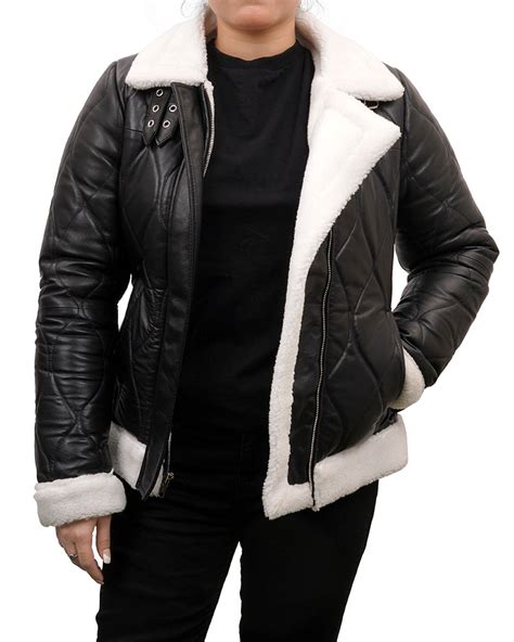 Womens Shearling Leather Jacket Black Jacket Womens I 7th Angle