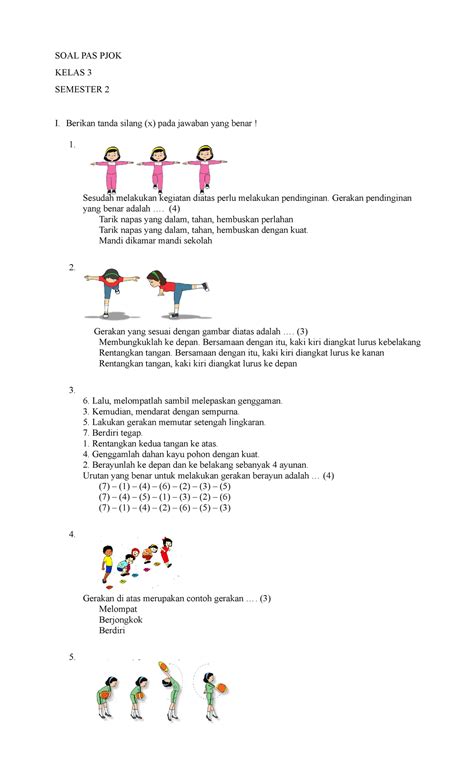 Soal Pjok Pat Moda Daring Kelas 3 Sd Revisi Soal Pas Pjok Kelas 3