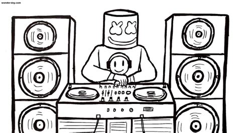 Dj Marshmello Coloring Page Coloring Pages