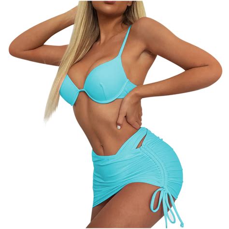 Women S Bikini Sets Ribbed Two Piece Swimsuits Underwire Adjustable Back Clasp Bathing Suit Side
