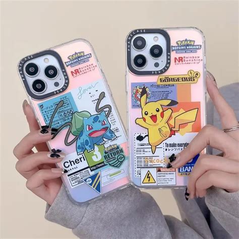 Funda de teléfono de Anime de Pokémon Pikachu Charmander Blastoise