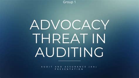 Advocacy Threat In Auditing Presentation Ppt Ppt