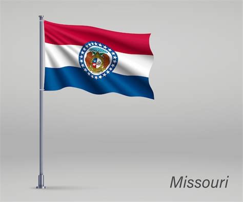 Ondeando La Bandera Del Estado De Missouri De Los Estados Unidos En El