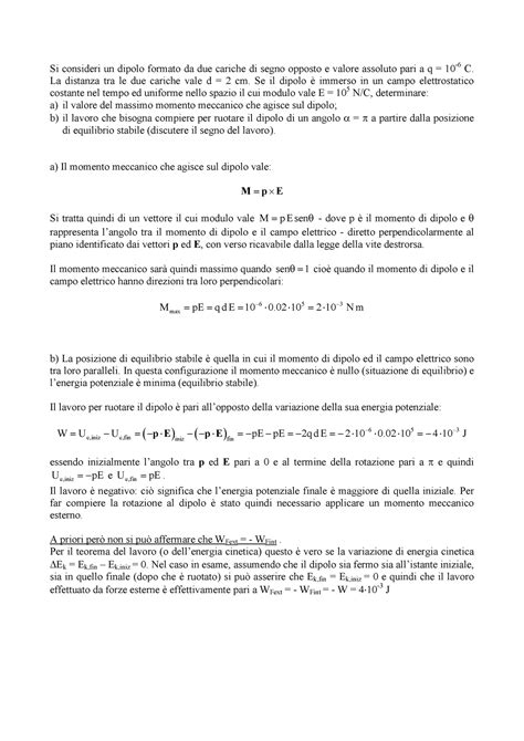 Esercizio Esercitazione Si Consideri Un Dipolo Formato Da Due