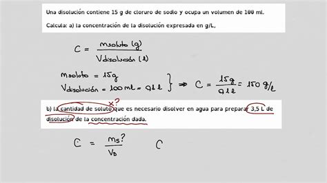 Cálculo De Concentraciones 1 Youtube