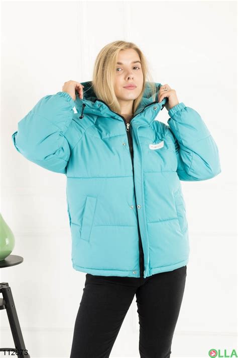 Женская бирюзовая куртка с капюшоном И-A07-2 - купить недорого в ...