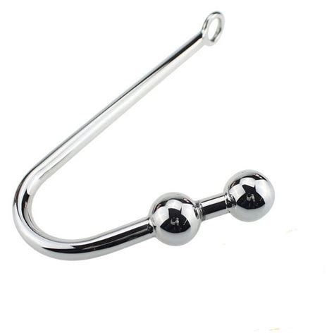 Stainless Steel Double Ball Anal Hook For Adult Novelty Adult Metal Butt Plug Toys Sex Products