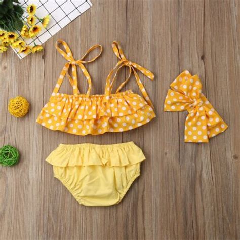Baby Girl Pieces Bikini Set Polka Dot Top Briefs Grandado