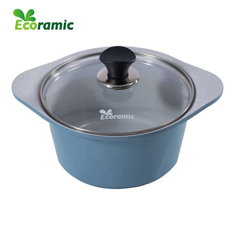 Nồi Vân Đá Đáy Từ Ecoramic Size 20 – Xanh – HDM