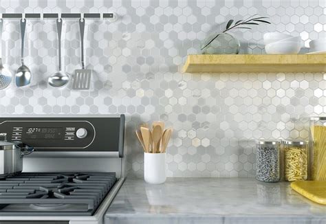 Mosaique Mini Tomette Hexagonale Blanc White Nacr E X Mm M As