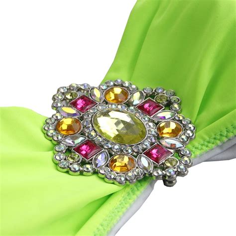 Hot Sexy Green Strapless Crystal Embellishment Floral Print Bikini Set BK