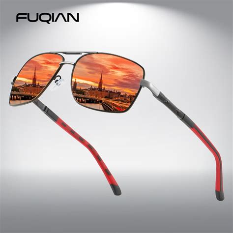 Fuqian Gafas De Sol Polarizadas Cuadradas De Lujo Para Hombre Lentes