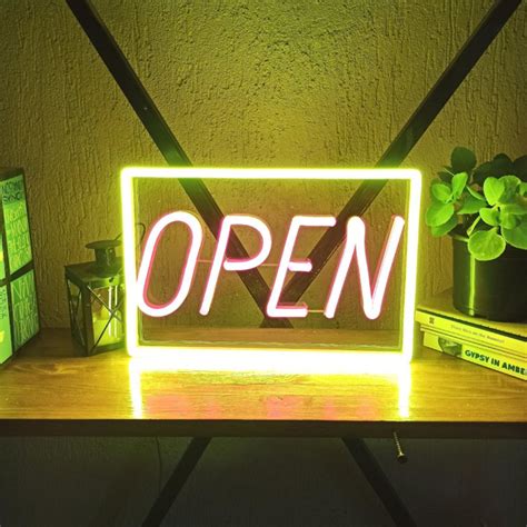 Неоновая вывеска Elmarto Open, 30х20 см, красная - купить с доставкой ...