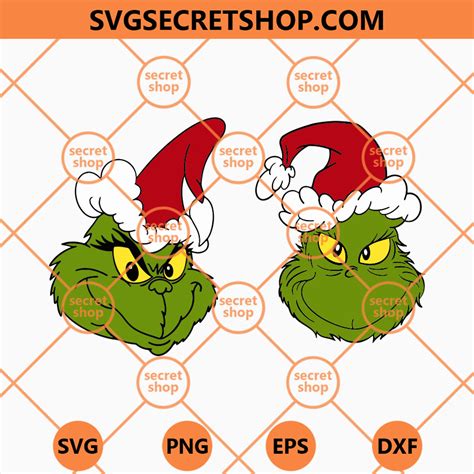 Grinch Santa Svg The Grinch Svg Christmas Svg Grinch Face Svg Svg Secret Shop