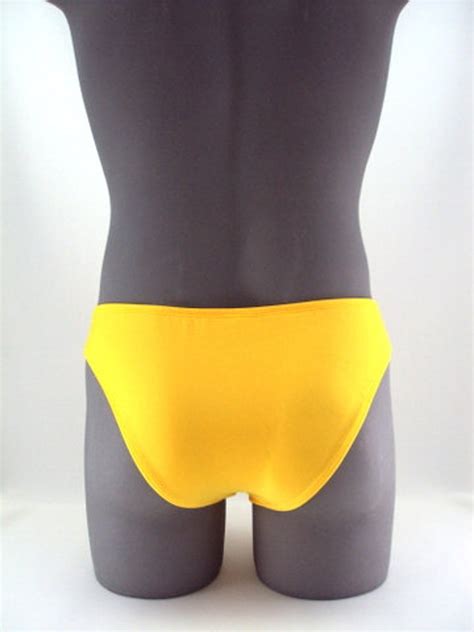 Tahitian Sexy Yellow Men Bikini Swimsuit No Drawstring Etsy