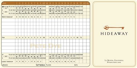 The Hideaway Golf Club | Golf ScoreCards, Inc.