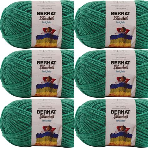 Spinrite Bernat Blanket Brights Big Ball Yarn Go Go Green 1 Pack Of