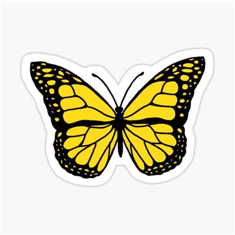 Yellow Butterfly Sticker For Sale By Diyamathur Redbubble