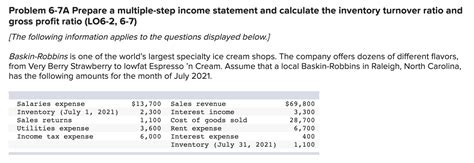 Solved Problem 6-7A Part 1 Required: 1. Prepare a | Chegg.com 