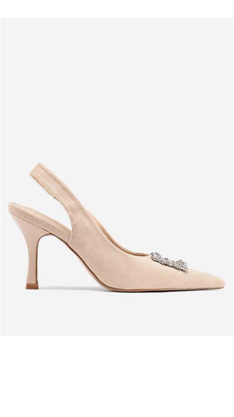 SAPATO DE SALTO ALTO DETALHE CAMURÇA NUDE Heels Kitten heels Shoes