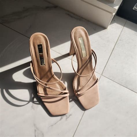 Billini Strappy Heels In Nude Size 6 Worn Once Depop