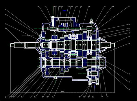 三轴五档变速器设计autocad 2018模型图纸下载 懒石网