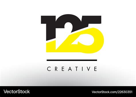 black  yellow number logo design royalty  vector