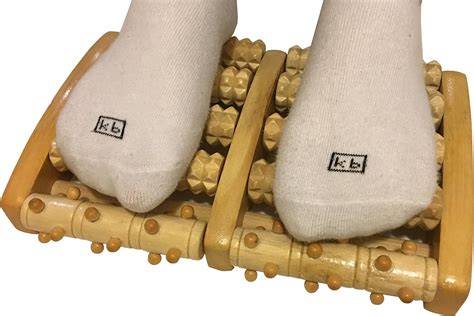 123 Dynamic Large Wooden Dual Foot Massager Roller