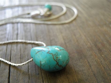 Turquoise Necklace Sterling Silver 14k Gold Filled Drop Etsy