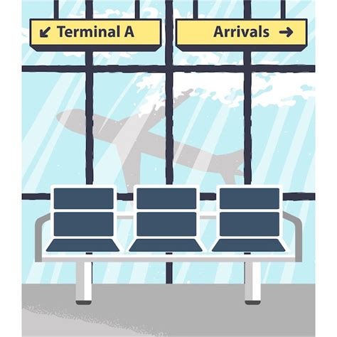 Premium Vector Airport Terminal Vector Flat Hall Design Cartoon