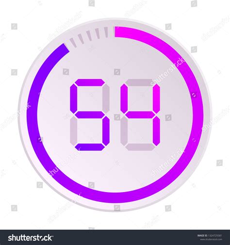 54 Minutes Stopwatch Vector Icon Digital: vector de stock (libre de ...