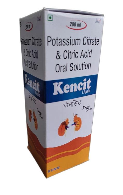 Syrup Potassium Citrate Citric Acid Oral Solution For Pain Relief And