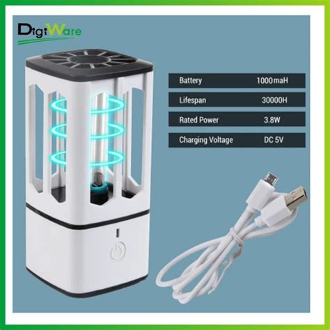 Uvc Light Sterilizer Ozone 5v Usb 1000 Mah Rechargeable Digiware Store