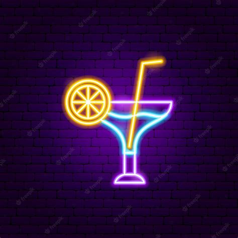 Premium Vector Cocktail Drink Neon Sign