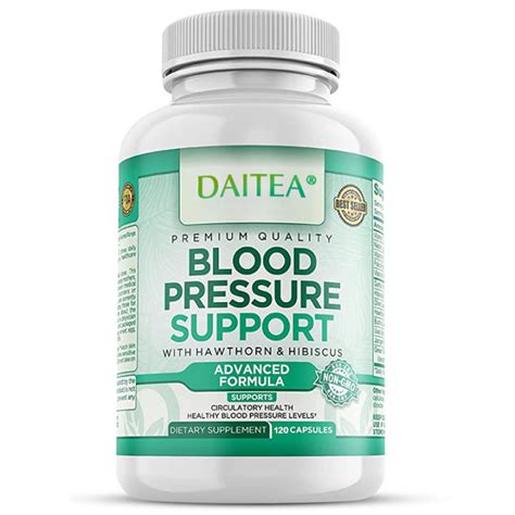 Blood Pressure Support Supplement With Hawthorn Hibiscus Supports