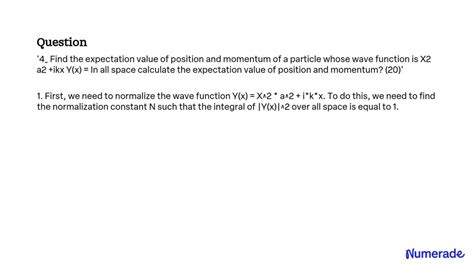 Solved Find The Expectation Value Of Position And Momentum Of A