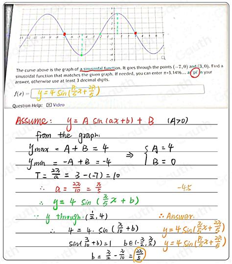 Solved The Curve Above Is The Graph Of A Sinusoidal Function It Go