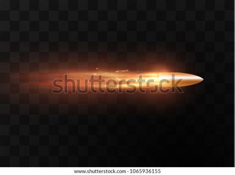 Flying Bullet Fiery Trace Isolated On Stock Vector Royalty Free