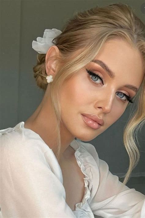 Blonde Hair And Beautiful Accessories Bridesmaid Hair Makeup Wedding