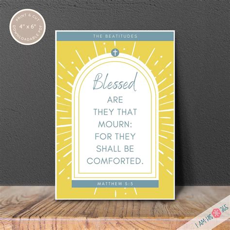 The Beatitudes Catholic Catechism Cards Bible Verse Traditional