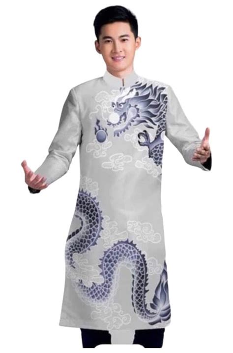 Amazon Pre Order Purple Gray Ao Dai Nam Men Ao Dai Vietnamese