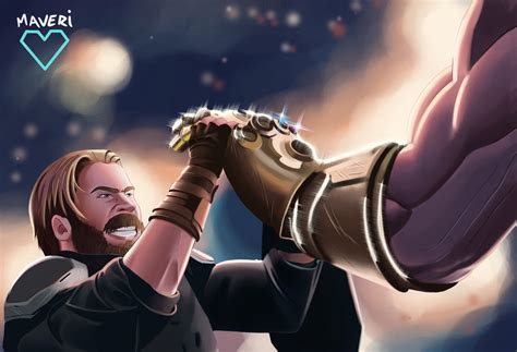 X Captain America Thanos Avengers Infinity War Artwork Hd