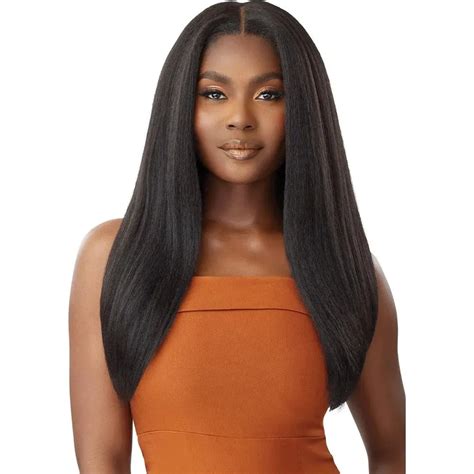 Outre 100 Human Hair Blend 5x5 Hd Lace Closure Wig Kinky Straight 2