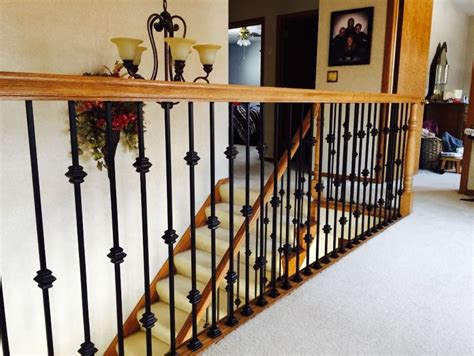 Balcony With Lj Traditional Red Oak Handrail And Single And Double