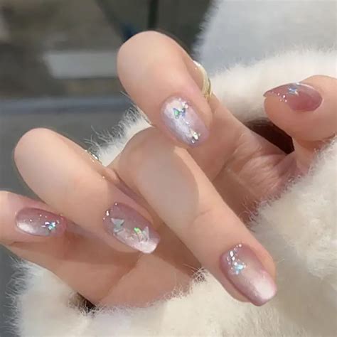 Secret Lives Glossy Cats Eye Artificial Nude Brown Color With Miler Effect Butterfly Design Fake