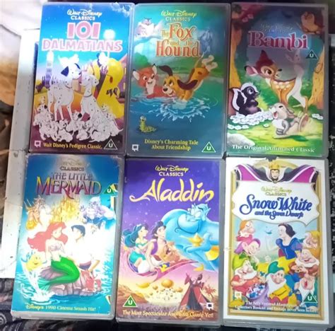 Walt Disney Vhs Bundle Bambi Aladdin Snow White The Fox And The Hound £2400 Picclick Uk