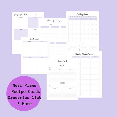 Printable Meal Planner And Grocery Weekly And Monthly Meal Plans Printable And Digital Shopping