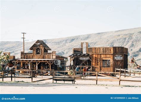 Old Western Buildings In Pioneertown California Editorial Stock Image