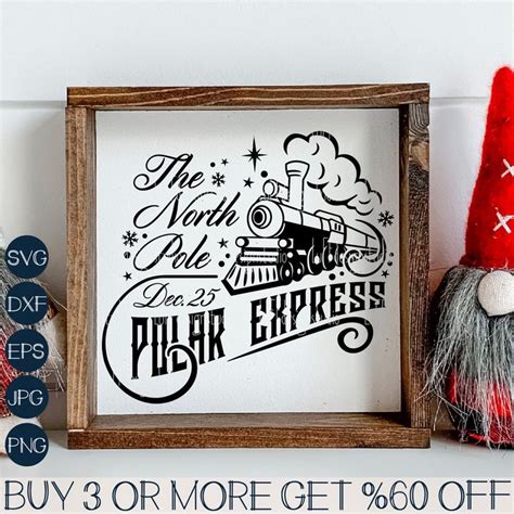 North Pole Svg Polar Express Svg Christmas Train Svg Christmas Sign