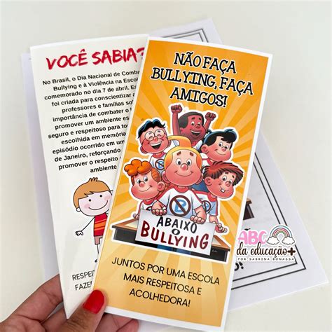 Folders Sobre Bullying - Folder Informativo – Diga Não ao Bullying – Prof Decorativa – Loja